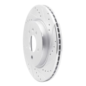 Buick Regal Sportback Brake Rotor (1) - Rear Right - R1 Concepts - Drilled & Slotted - Silver - `16-`20